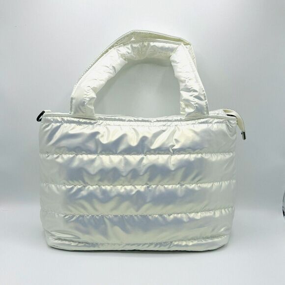 Soft Quilted Medium Tote Bag in White - Picture 7 of 7